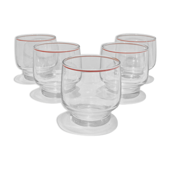 5 verres de cantine en verre
