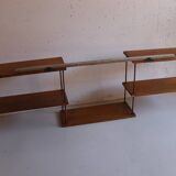 Wall shelf in oak and copper from the 50s