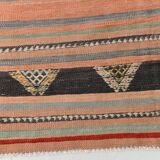 5x10 Kilim Colorful Striped Vintage Kilim Rug, 145x288Cm