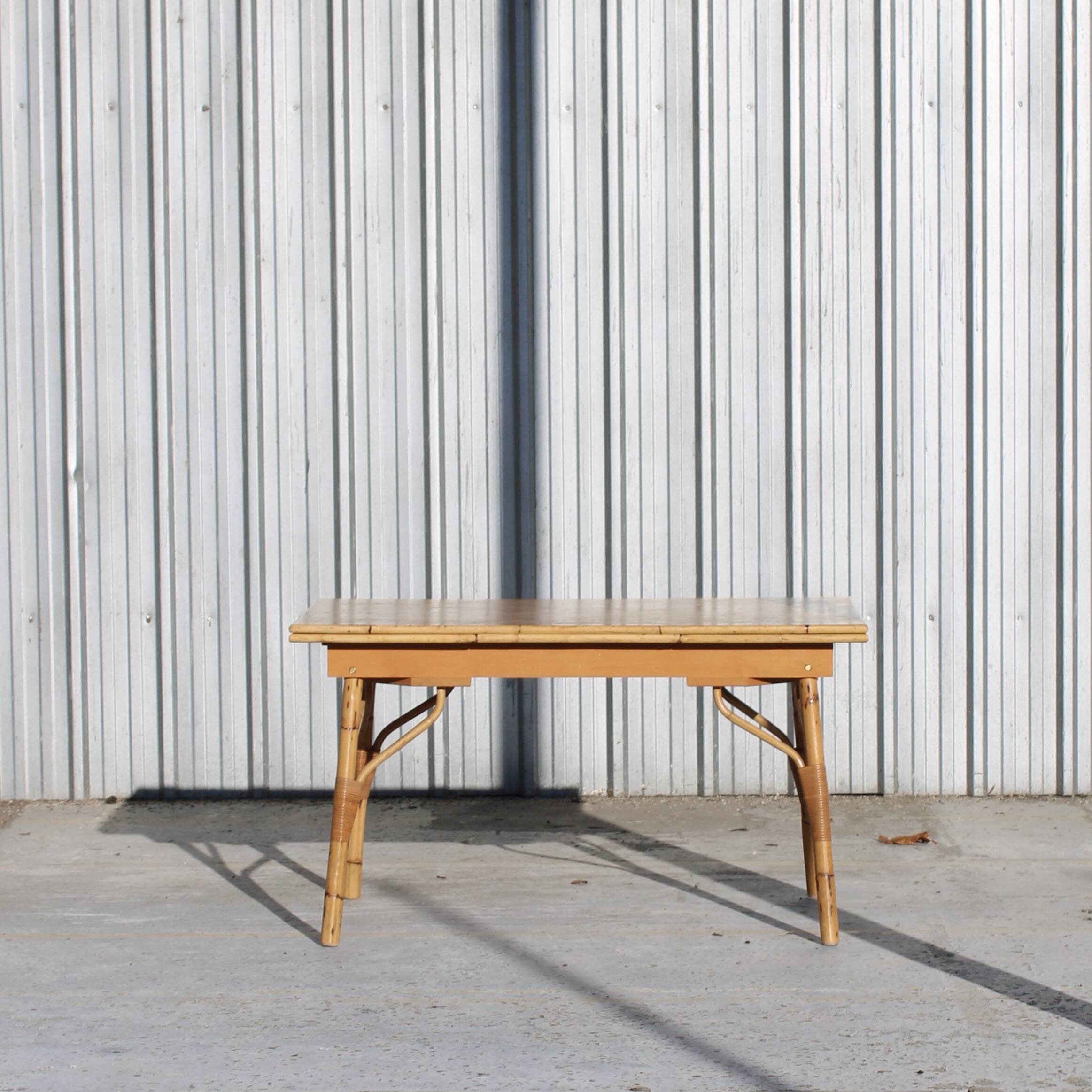 Vintage Bamboo Extendable Table