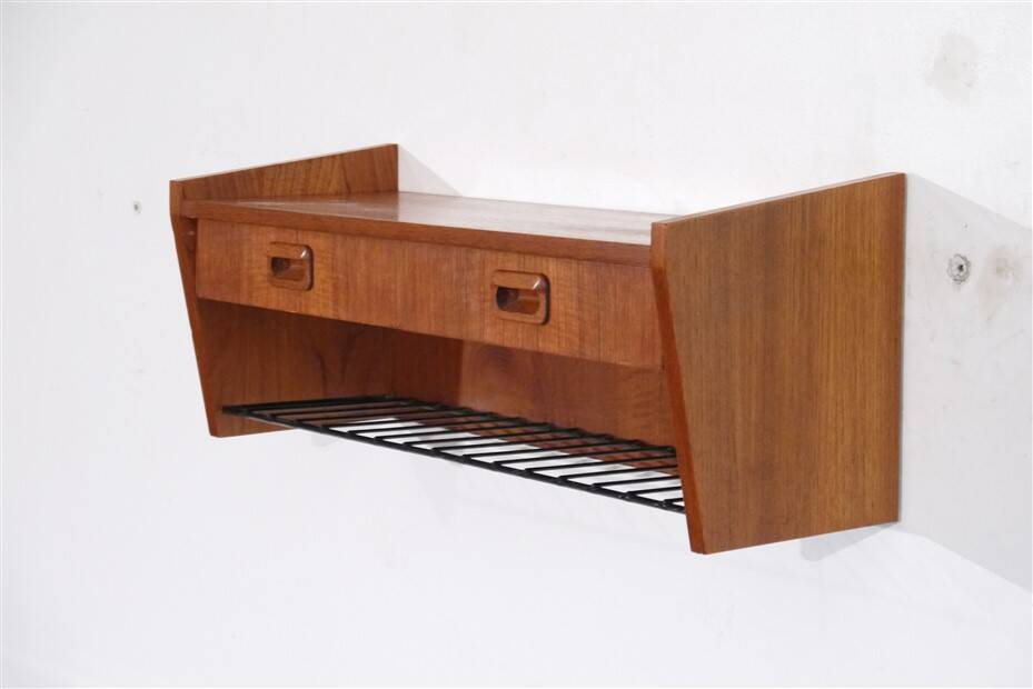 Vintage Scandinavian teak shelf 1960