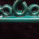 Green ceramic art deco candlestick
