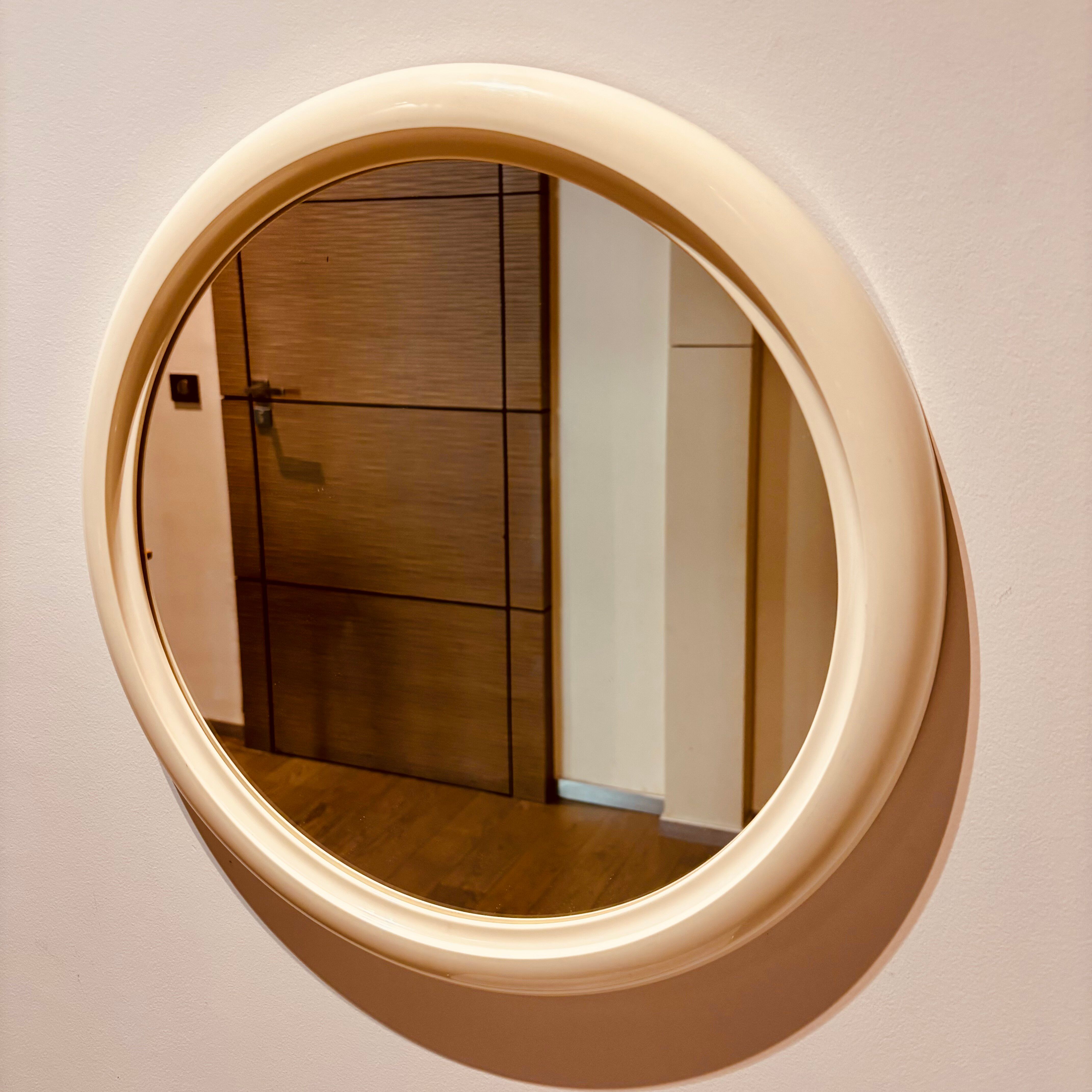 Vintage Space Age round mirror