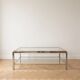 Vintage 1970s coffee table in brass and chrome in the style of Willy Rizzo.