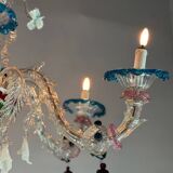 Rezzonico Venetian Chandelier in Multicolored Venetian Glass, 6 Light Arms