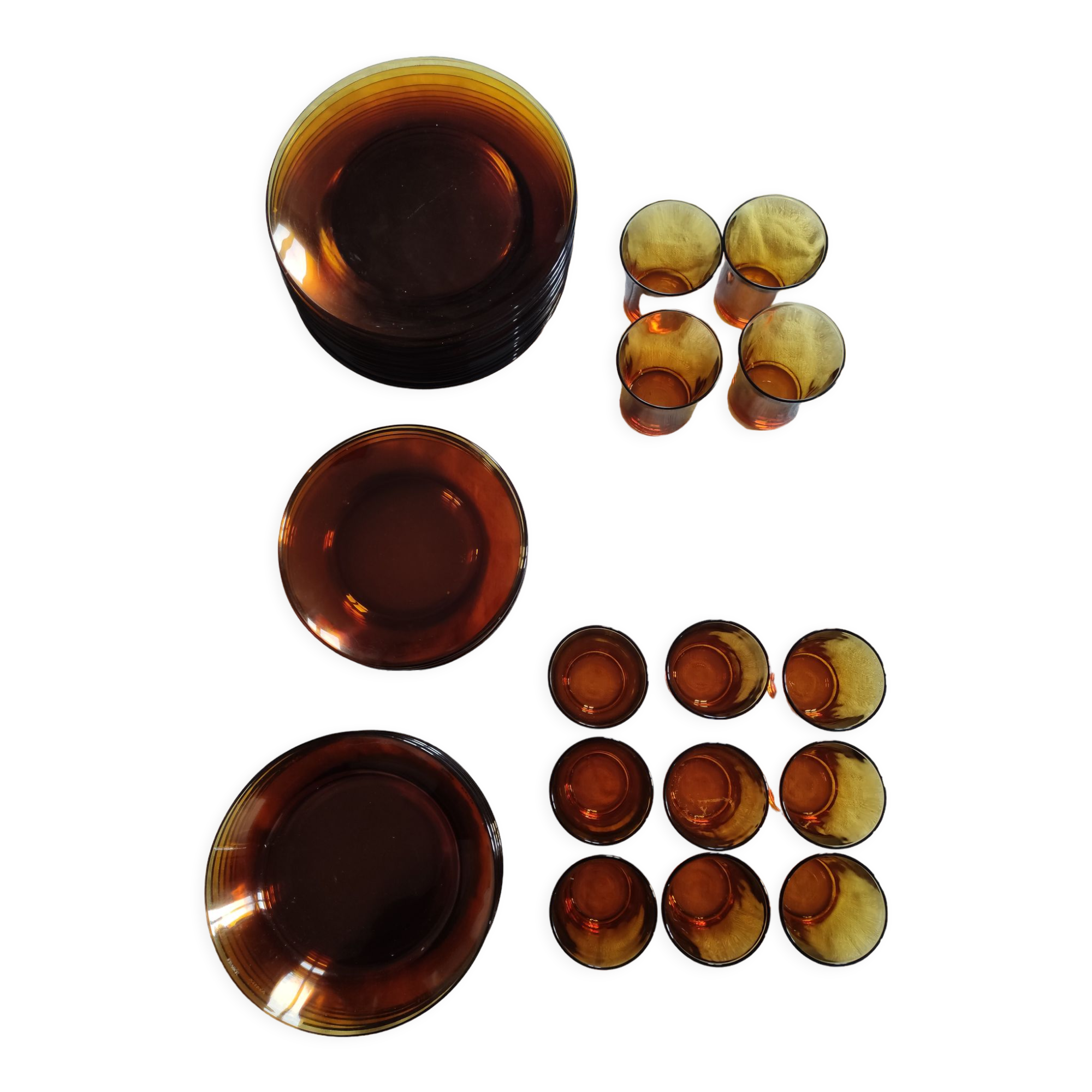 Service duralex france flat plates, hollow, glass