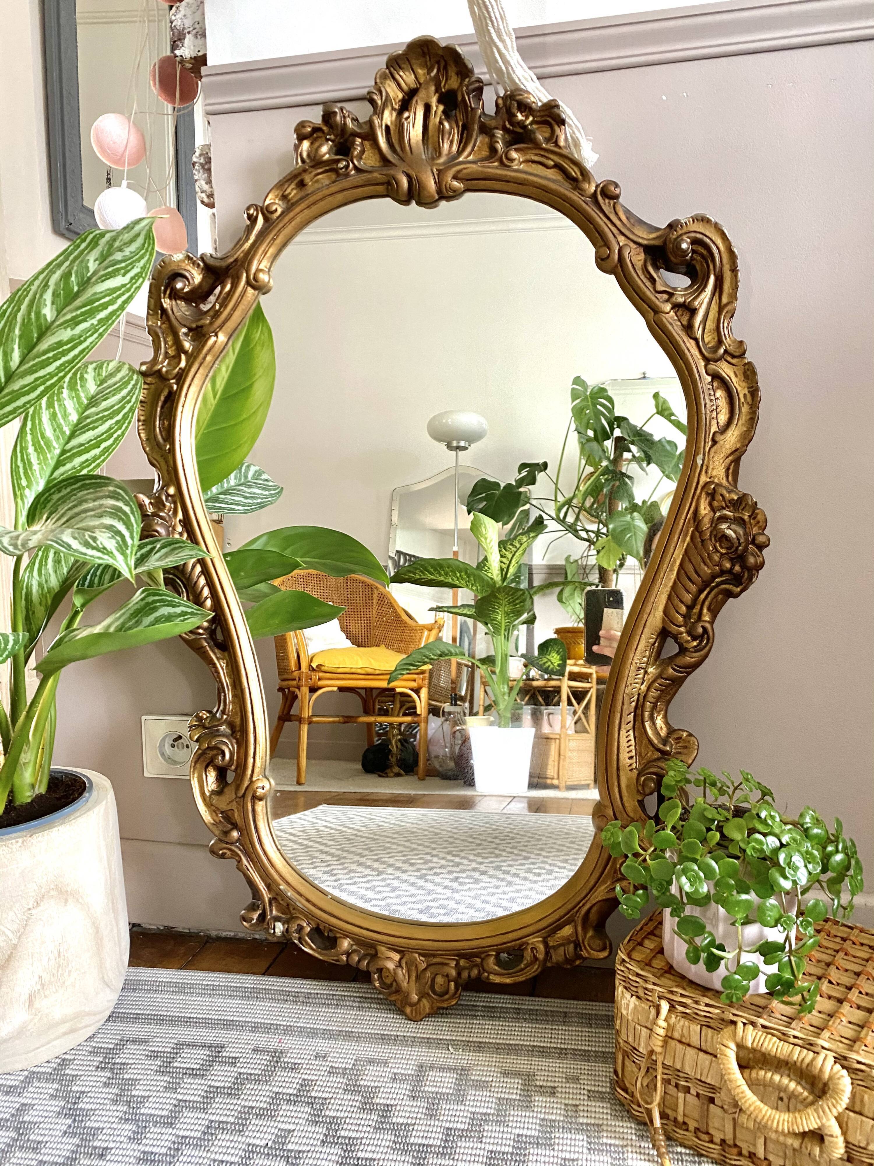 Vintage mirror golden shell 95x64