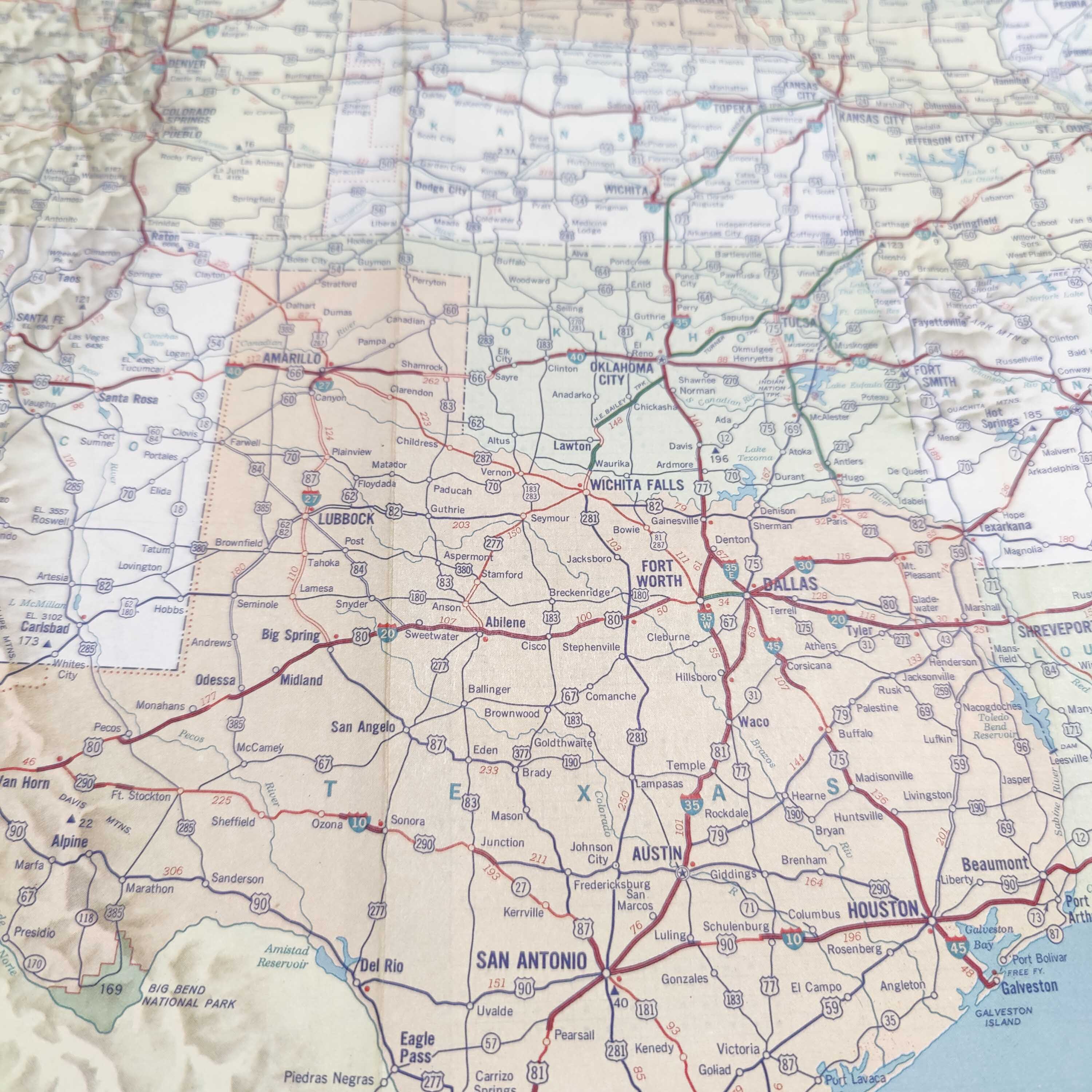 Vintage map USA 1970 America