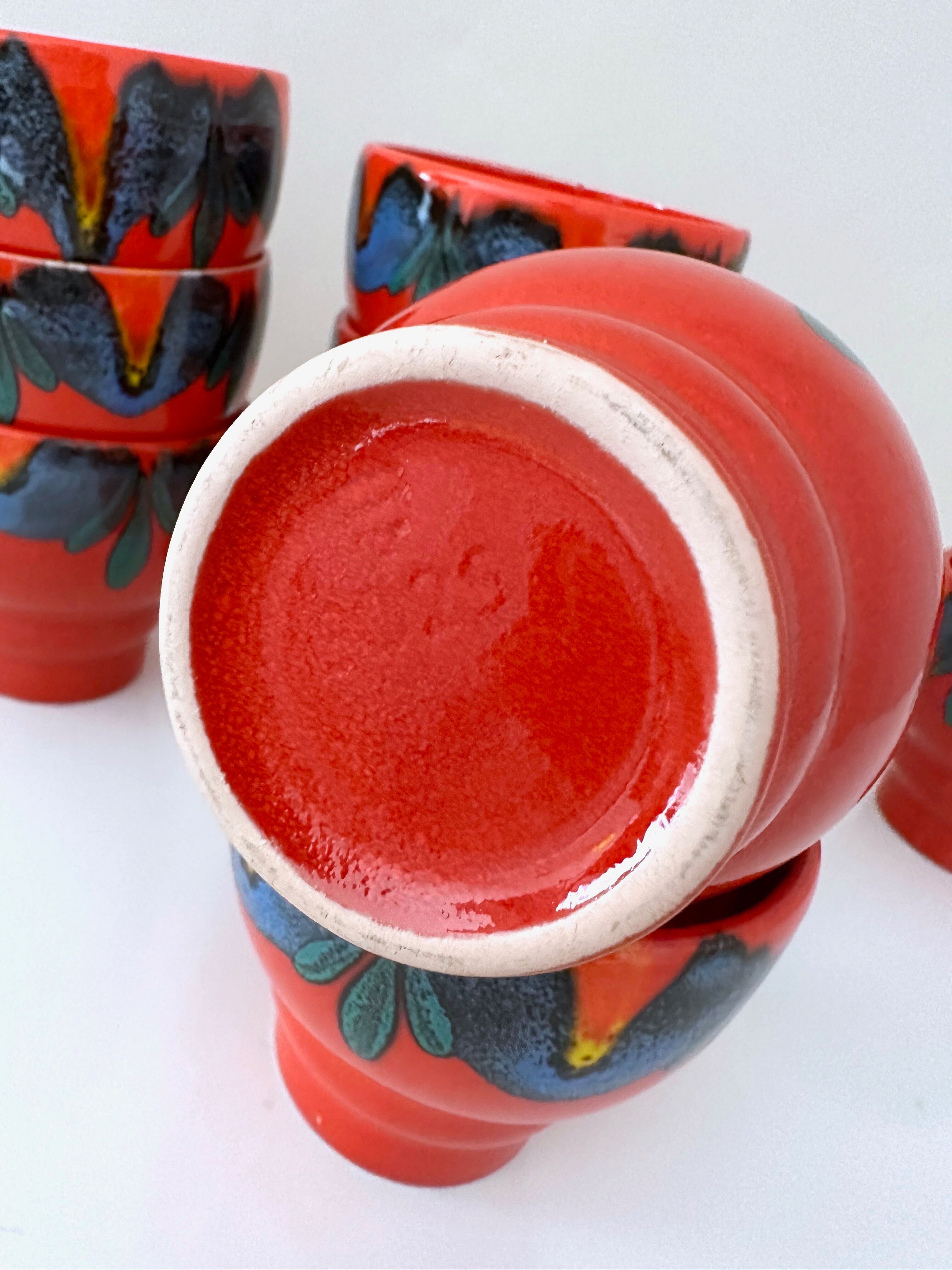 Punch bowl set with 12 cups, Wächtersbach Keramik Germany