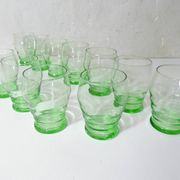 11 verres à eau en verre soufflé vintage
