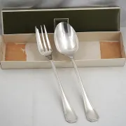 Christofle America service cover, stew 2 pieces, Art Deco, silver-plated metal.