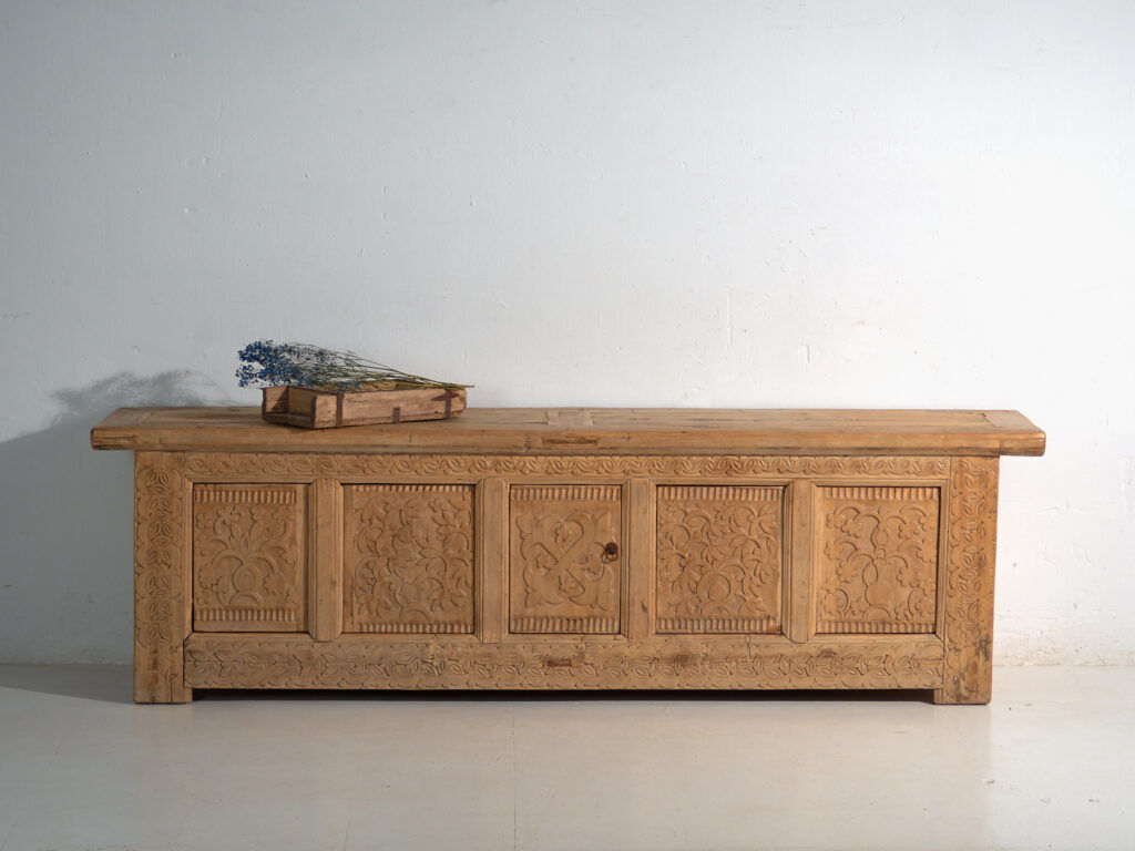 Antique enfilade carved from fir wood – China, circa 1930