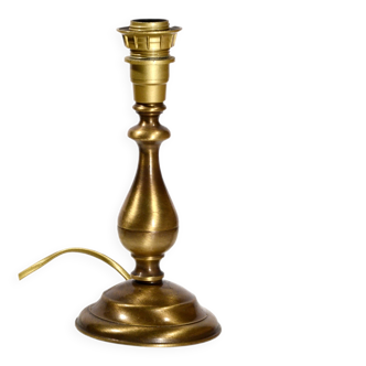 Brass baluster lamp base, 10x21cm, vintage