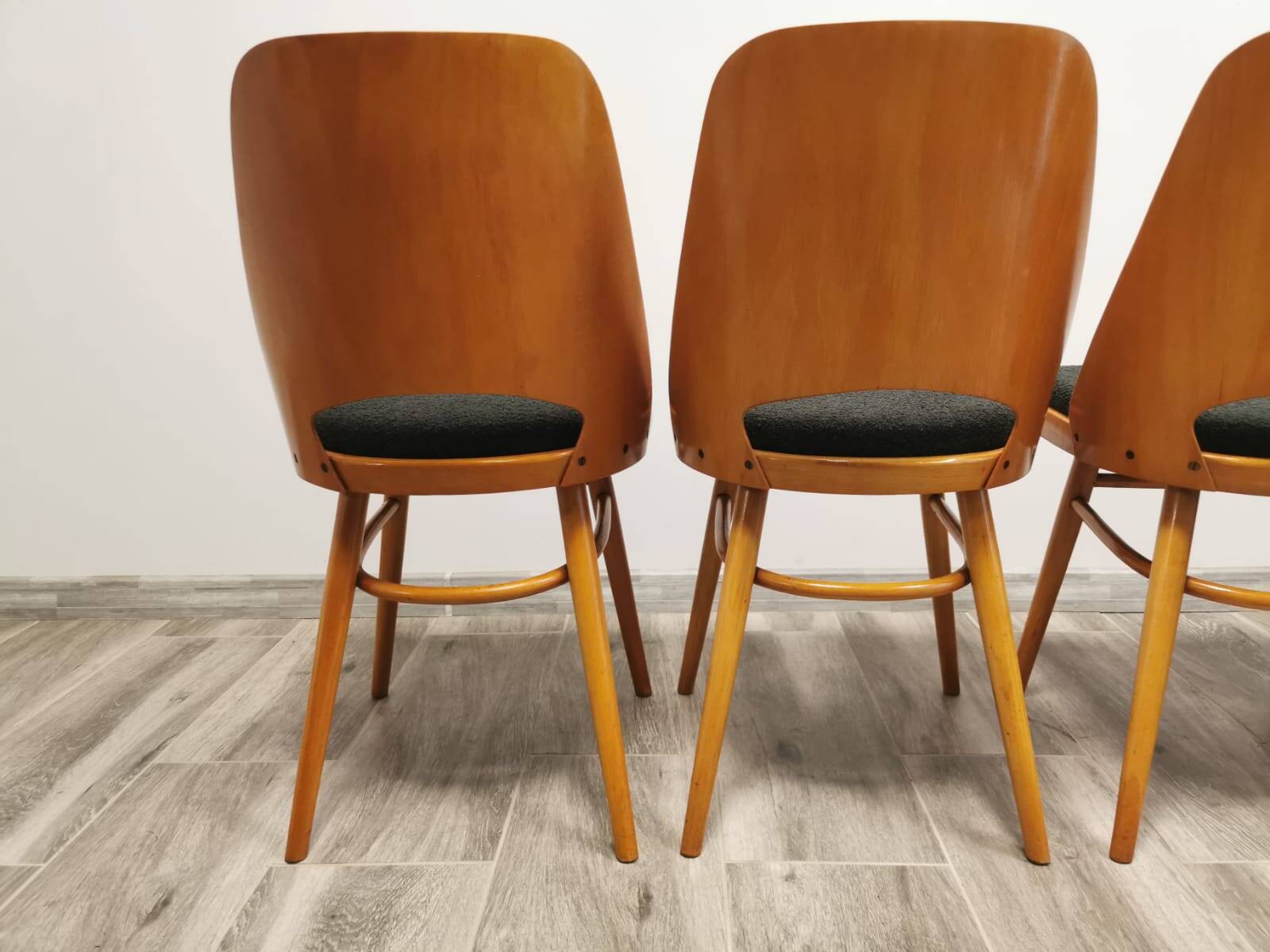 Dining chairs by radomir hoffman for ton, 1950s, set of 4