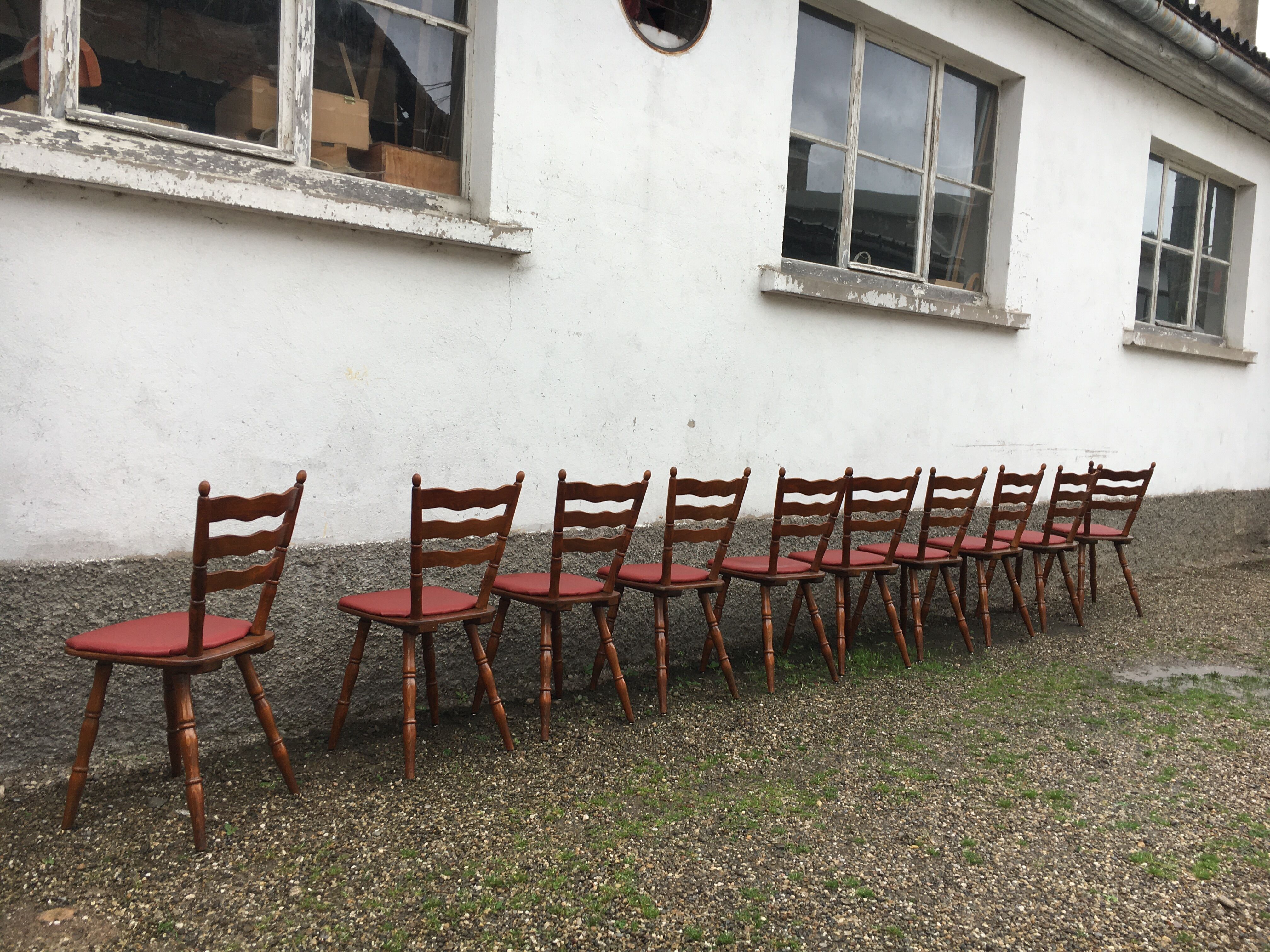 Bistro chairs vintage Scandinavian brasserie colorful galette - 1950 1960
