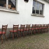 Bistro chairs vintage Scandinavian brasserie colorful galette - 1950 1960