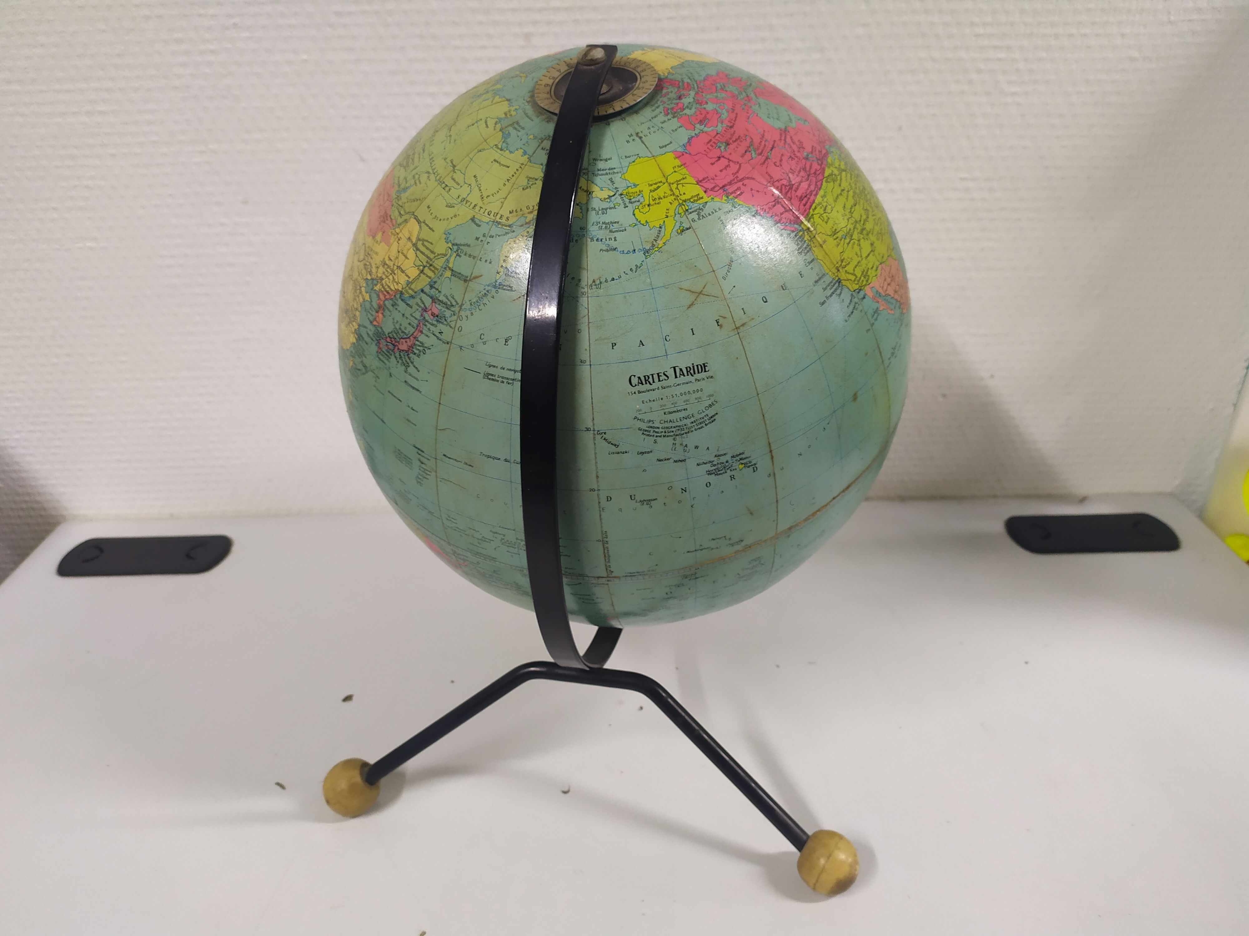 Globe world map George Philip London 1962 Taride design 60's