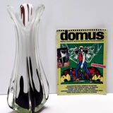 White and Purple Hand Blown Sommerso Glass Vase by Fratelli Toso, Italy