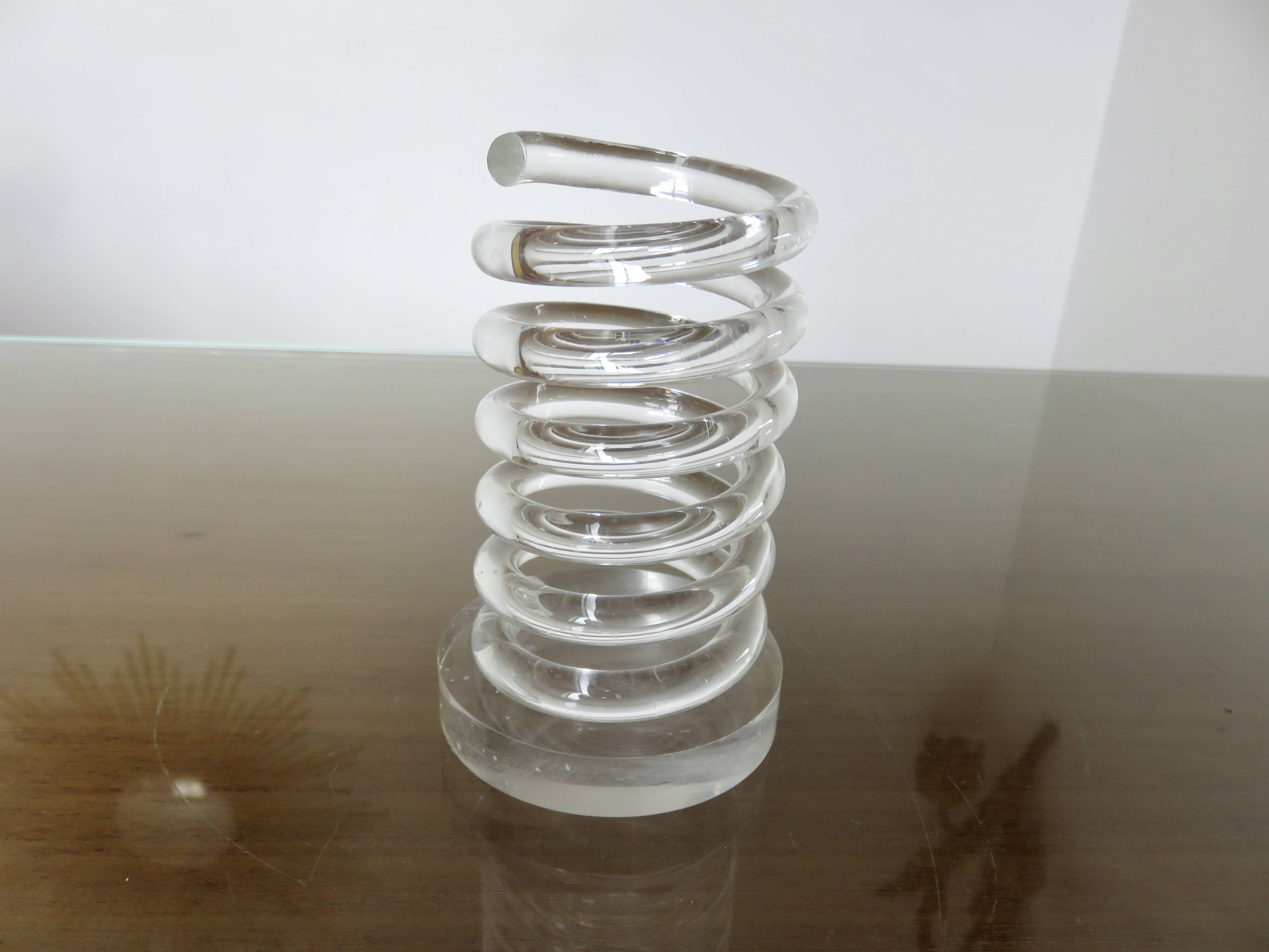 Spring pencil holder in plexiglass 70s 80s
