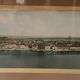 Panoramic view of Venice in a 20th century carved walnut frame