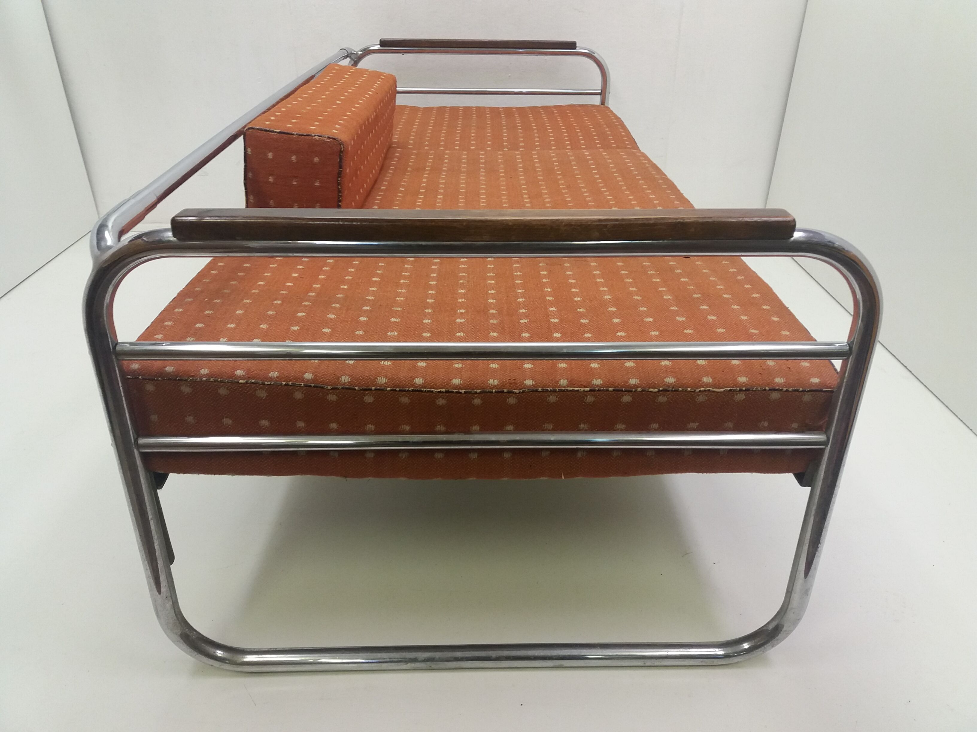 Canapé chrome Bauhaus Robert Slezák années 1940