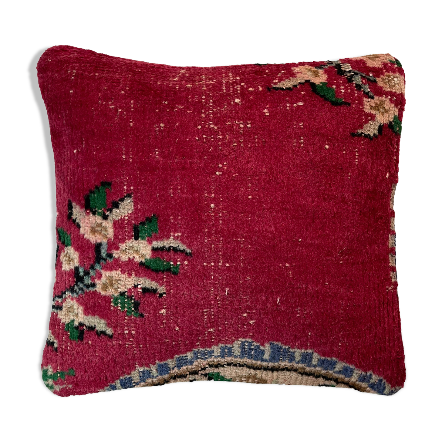 Vintage Turkish hand knotted cushion cover, 45 x 45 cm