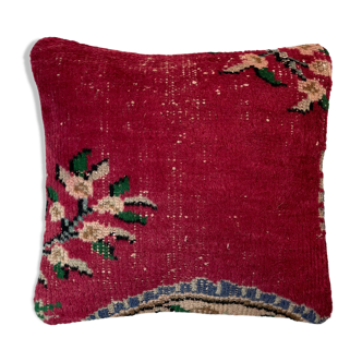 Housse de coussin nouée à la main turque vintage, 45 x 45 cm