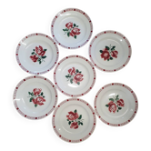 Lot 7 assiettes plates en faïence "Sarreguemines & Digoin", modèle SAVERNE