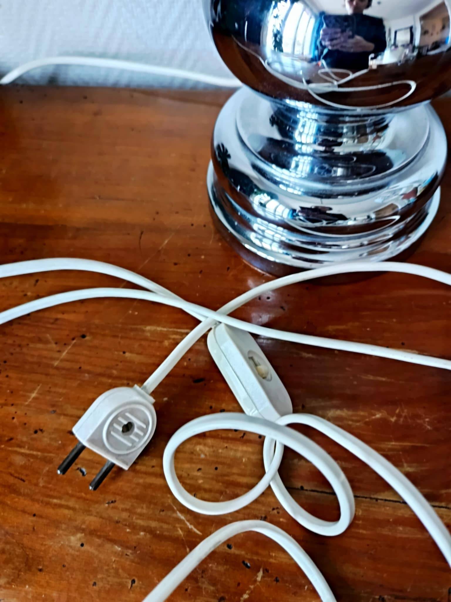 Chrome lamp in the style of Philippe Barbier, 1970.