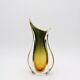 Murano Vase Flavio Poli Seguso Sommerso Green Amber Design 1950s