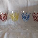Vintage Arlequin crystal footed glasses