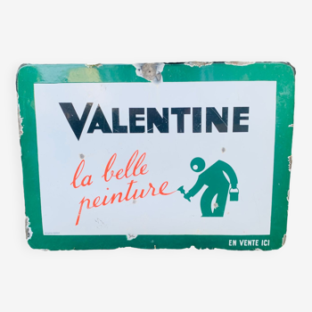 Plaque émaillée Valentine peinture
