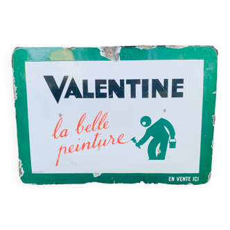 Plaque émaillée Valentine peinture