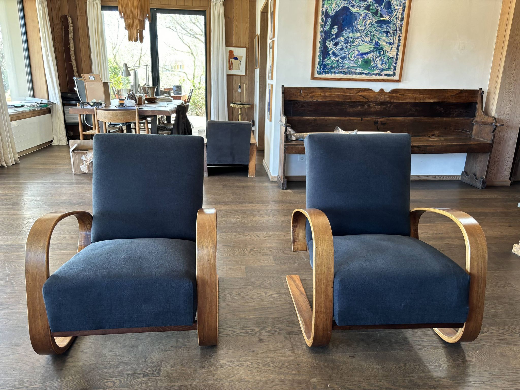 Vintage 1950s armchair inspired by Alvar Aalto, Set of 2