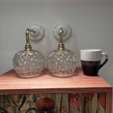 Pair of vintage globe wall lights