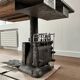Vintage industrial desk W.M. Cissell, USA, wood and metal top