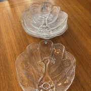 Assiette, Peakcock, verre de cristal, Lars Hellsten, Orrefors, Suède, 1970