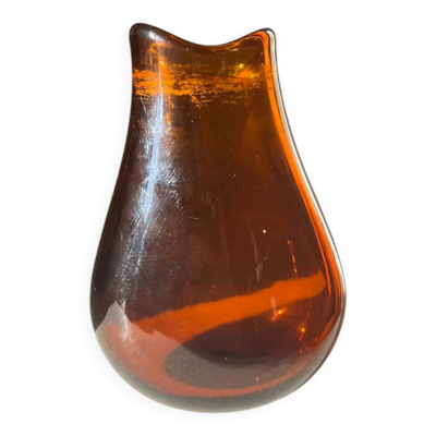 C. Morin, Dieulefit. Vase en verre signé