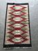 Mid-Century red textile rug - 1940s geometric pattern, 62x119 cm