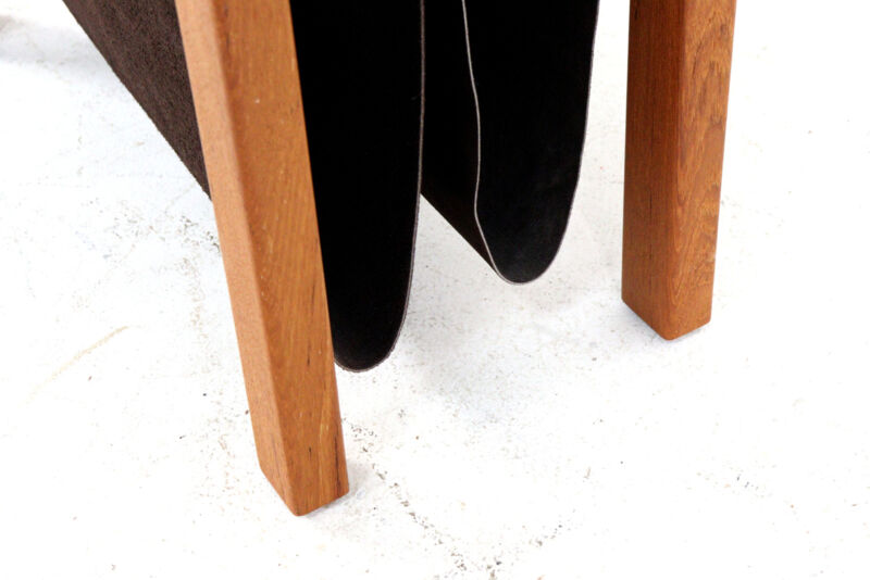 Salling stolefabrik magazine rack with leather in teak