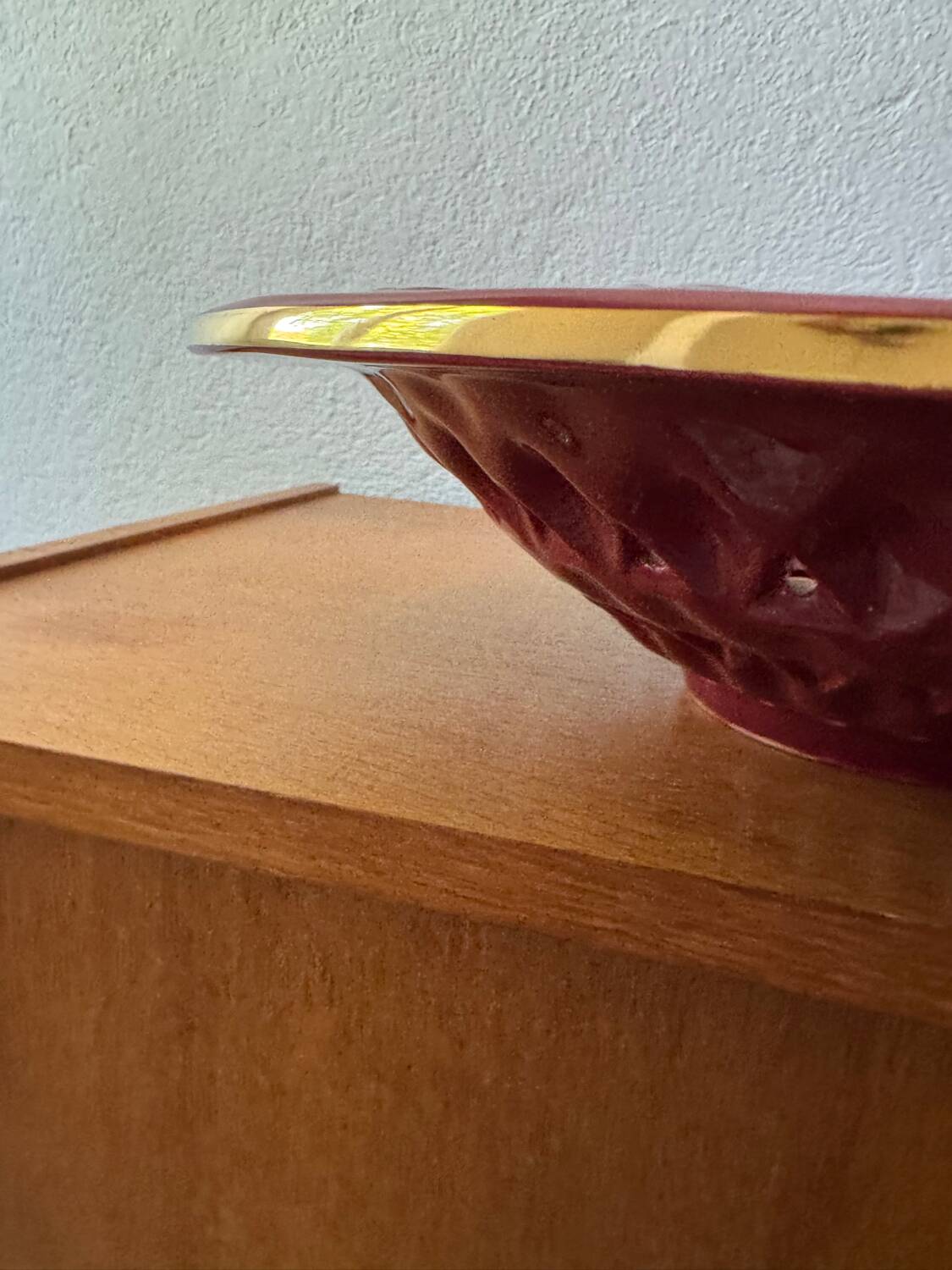 Large openwork ceramic dish from Vallauris, 1960s