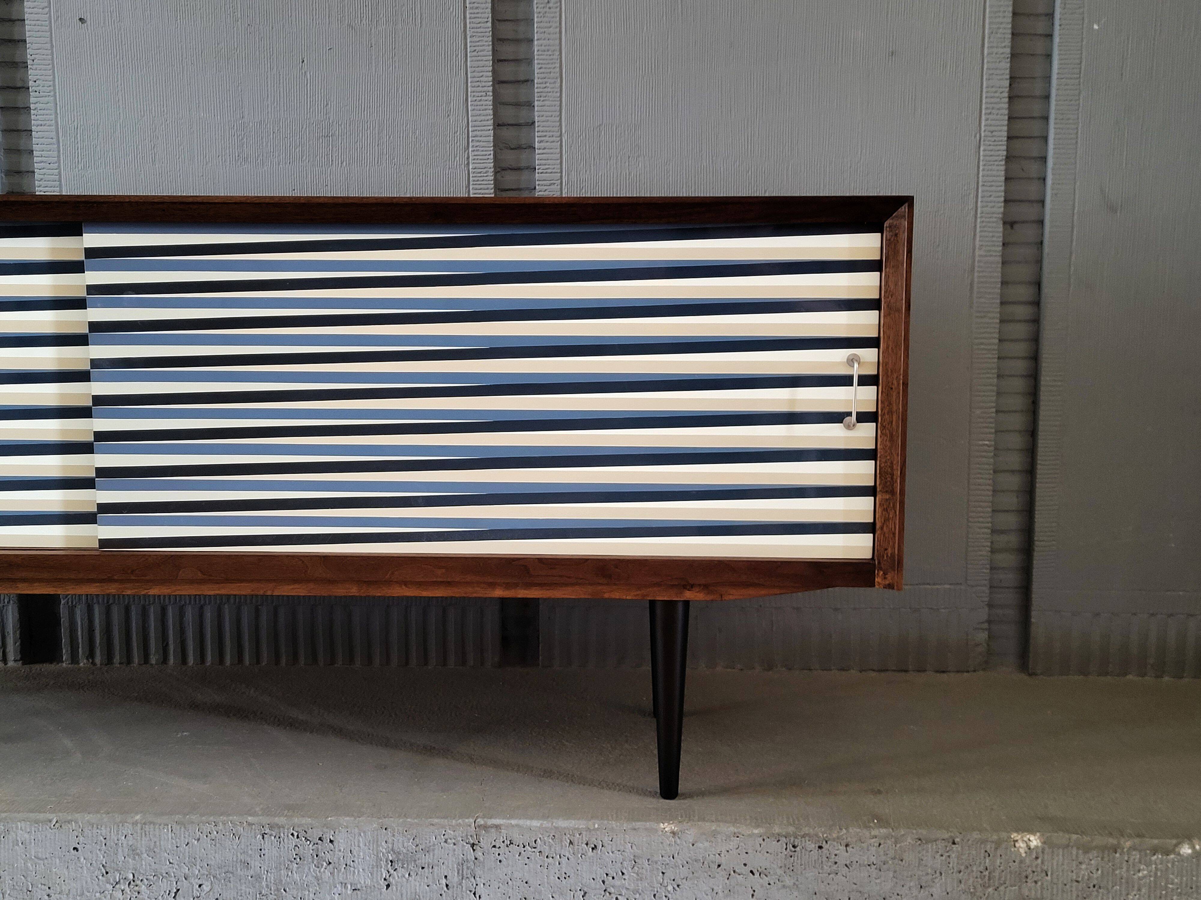 Vintage walnut wooden sideboard, 1960s, colour