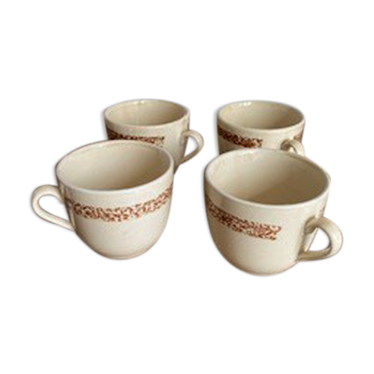 Lot of 4 coffee cups in sandstone
