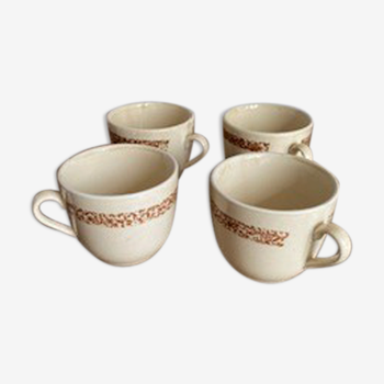 Lot of 4 coffee cups in sandstone