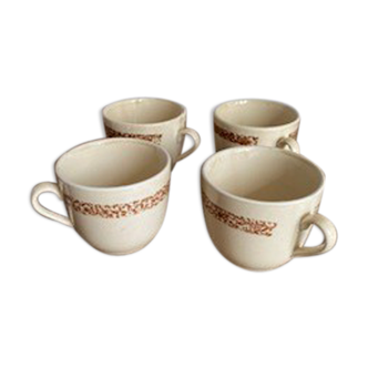 Lot of 4 coffee cups in sandstone
