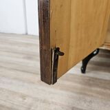 Mahogany burl dressing table with white marble top