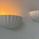 Pair of vintage shell wall lights, matte white, France 1970