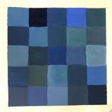 Abstract blue Gouache on paper