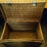 Rattan travel trunk