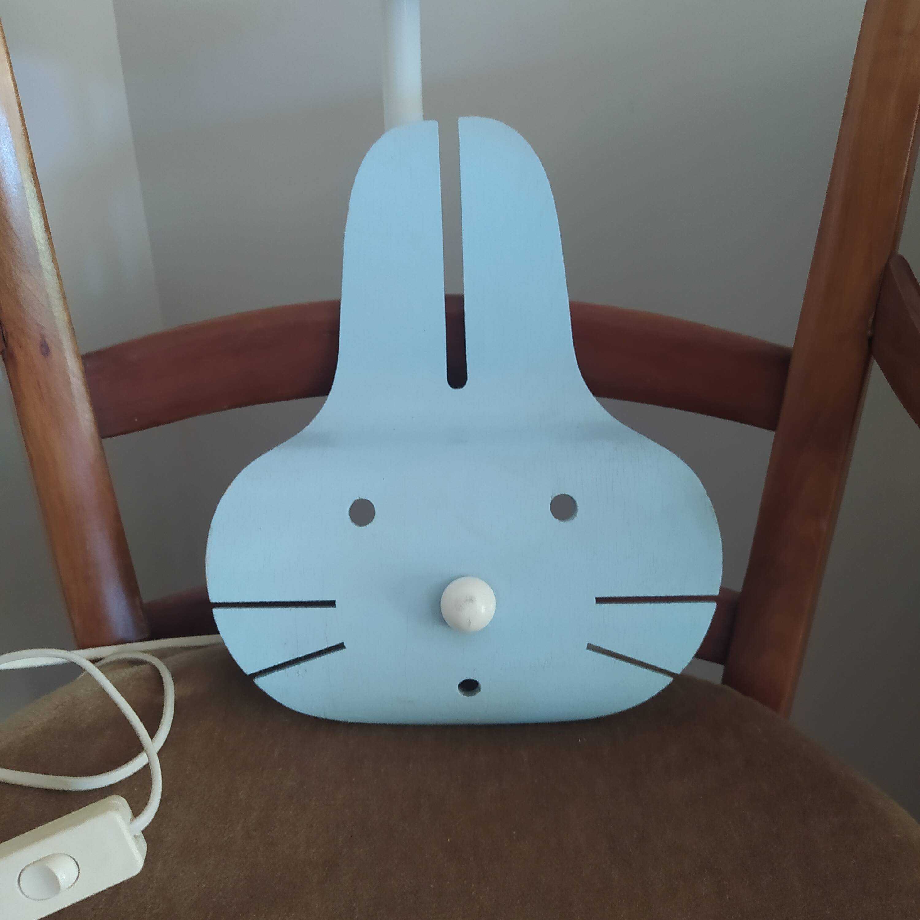 Bogo Rabbit blue wooden wall light 1980